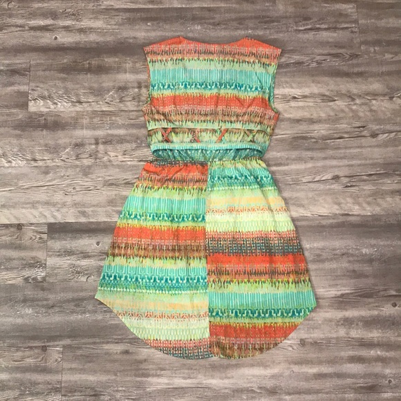 Aztec dress size small with back cutout high low - Picture 2 of 3